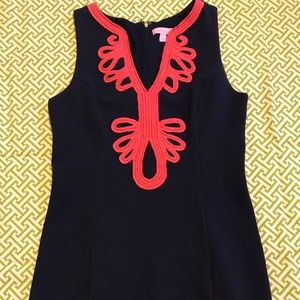 Lilly Pulitzer Navy Coral Dress L